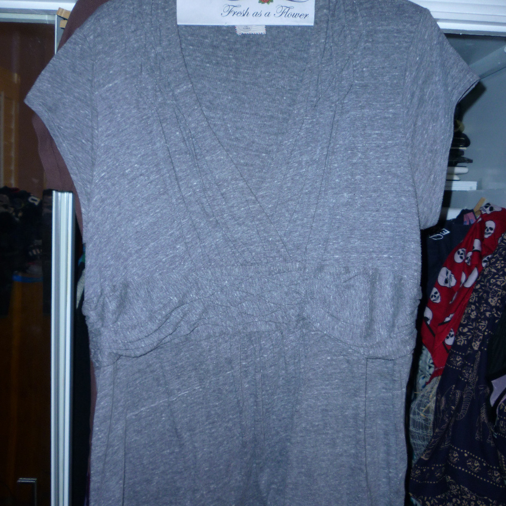 gray knit top XL Anthropologie cotton poly